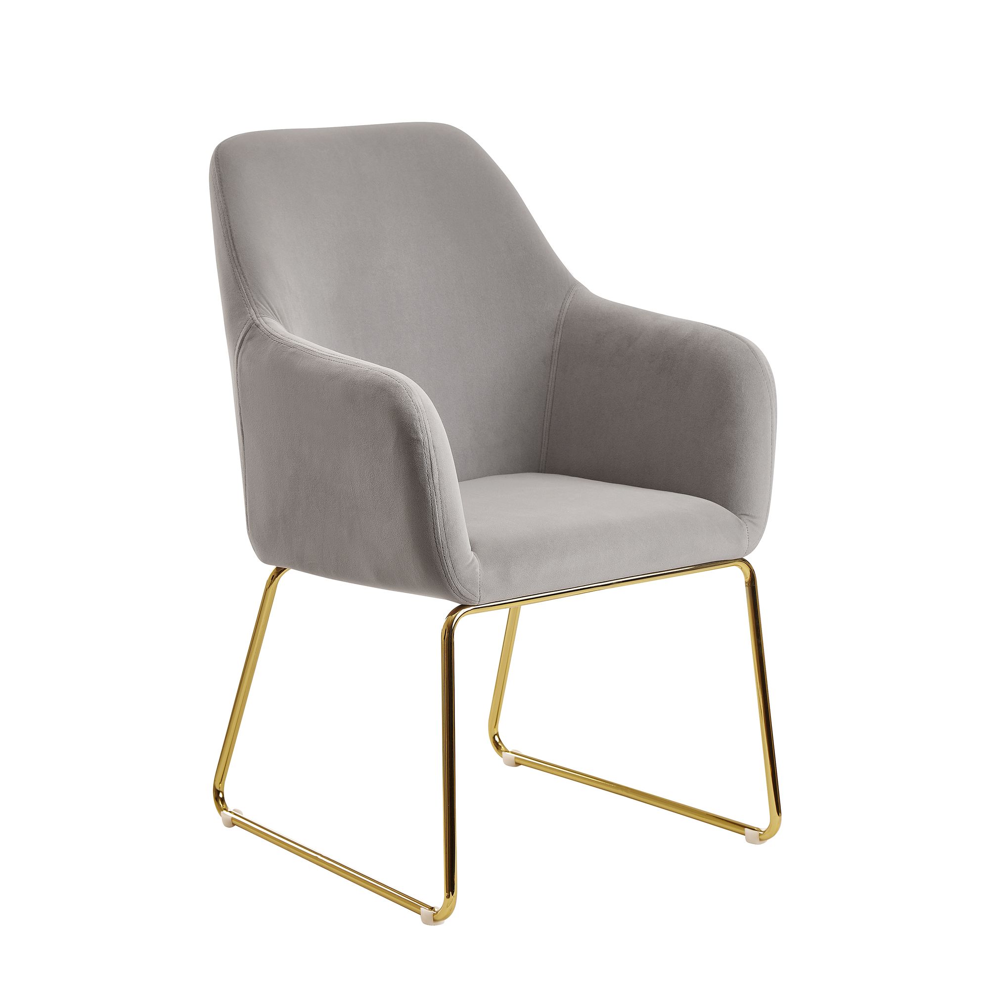 Dining  da  velluto grigio chiaro  con gambe dorate