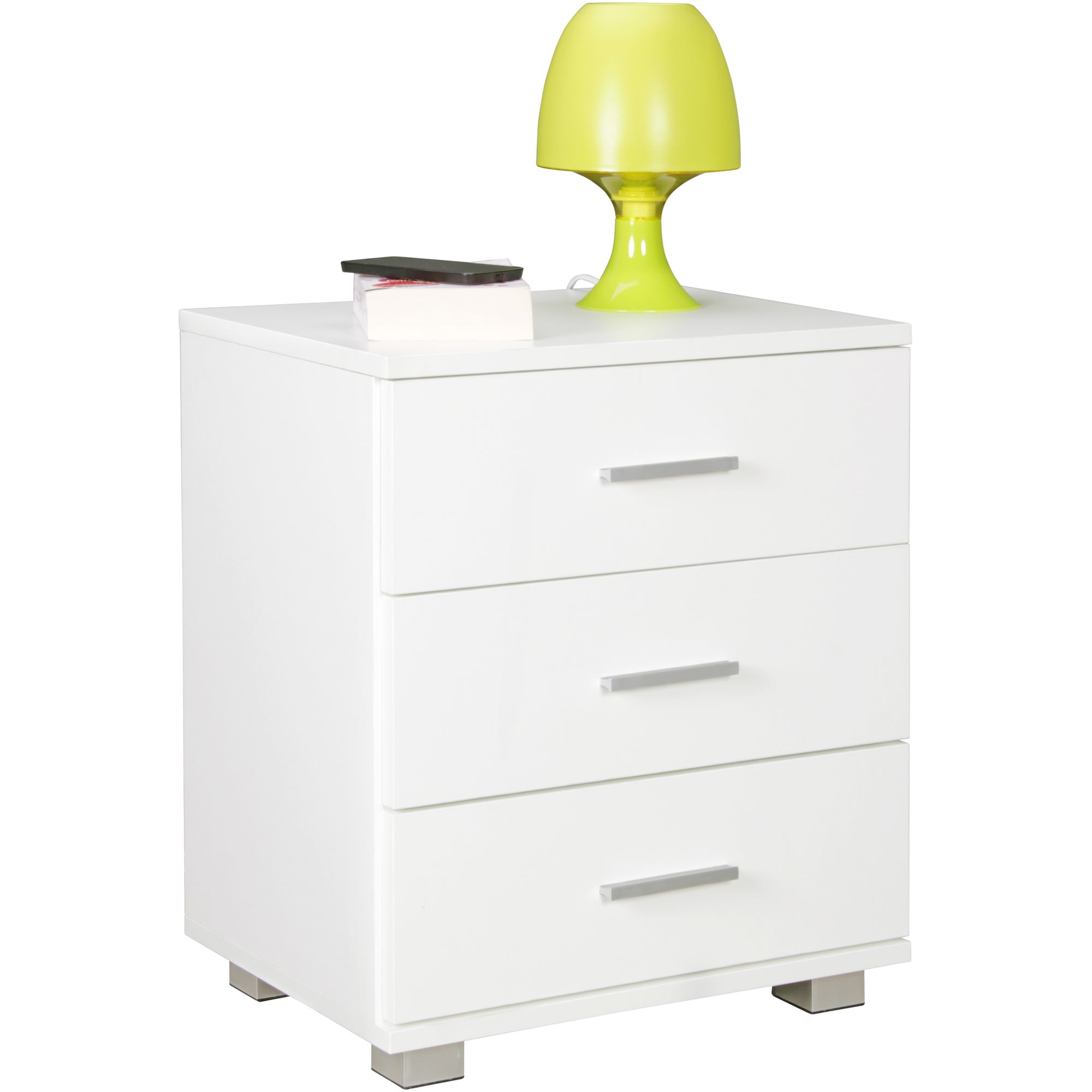 Comodino LATINA Legno Bianco | 45 x 54 x 34 cm | 3 Cassetti