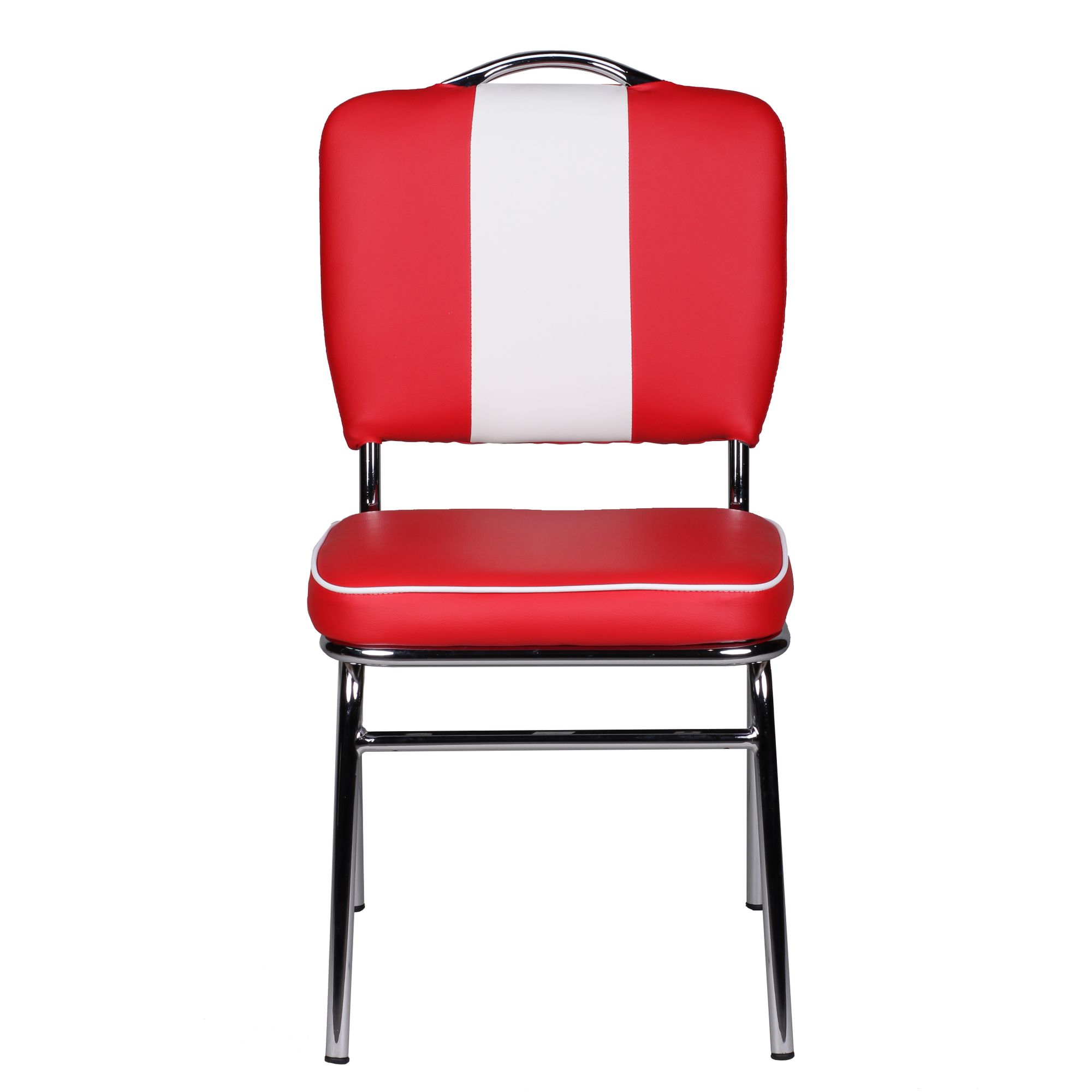 Sedia da Pranzo American Diner Retrò Anni '50 | Rosso e Bianco | 90x47x45 cm
