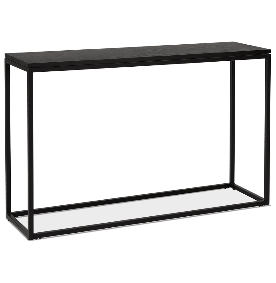 Consolle industriale in legno impiallacciato quercia nera e metallo nero | 120x35x75 cm