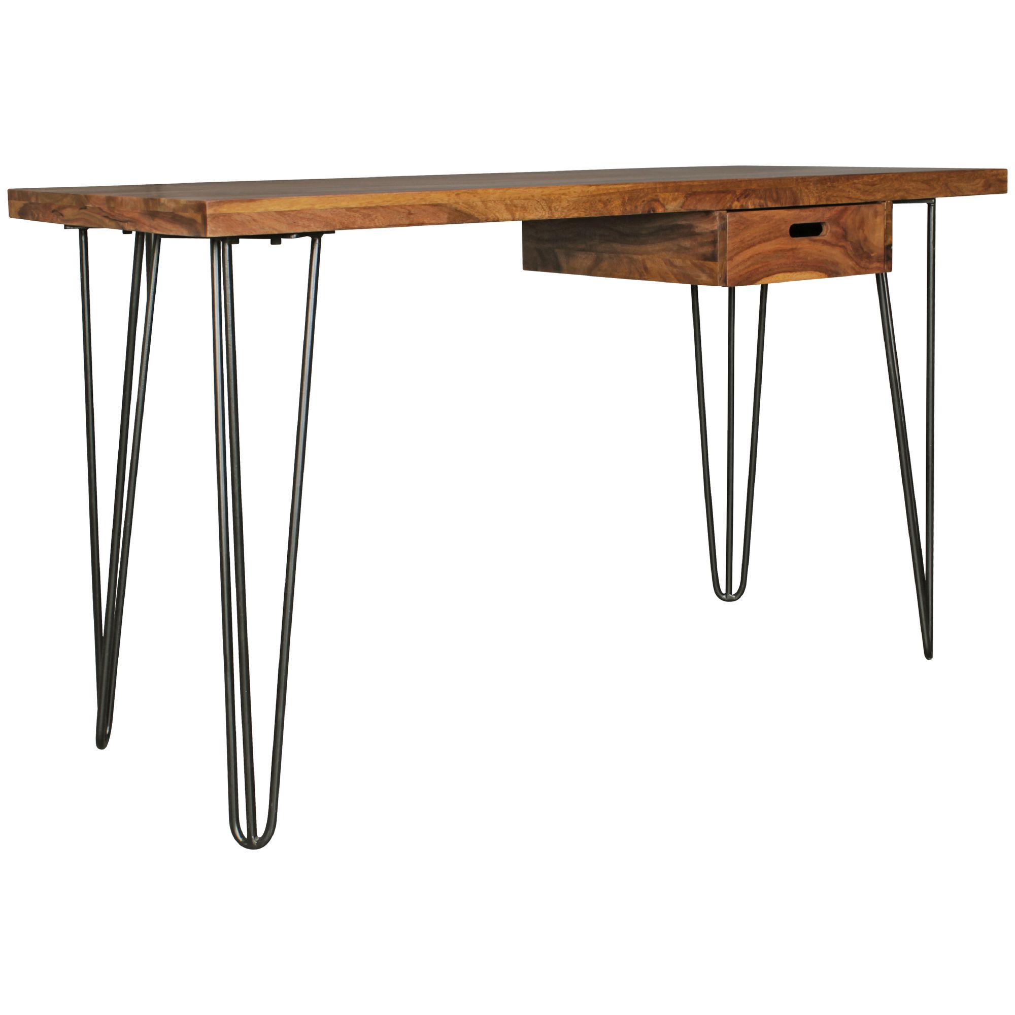 Scrivania bagli marrone 130 x 60 x 76 cm in legno massiccio tavolo portatile sheesham natura