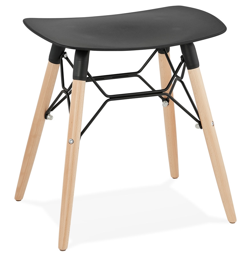 Sgabello basso design 'ALADIN' nero stile scandinavo