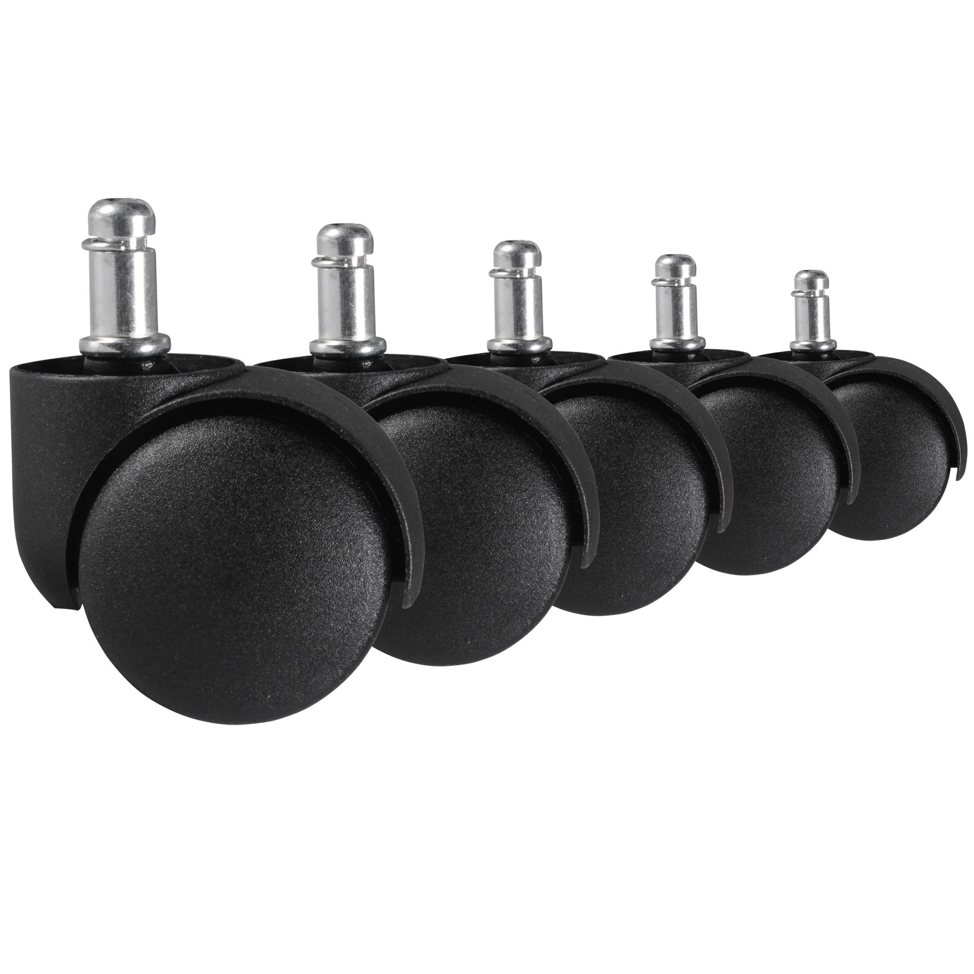 Ruote per sedia da ufficio set 5 pz | Nero | 50 mm x 11 mm