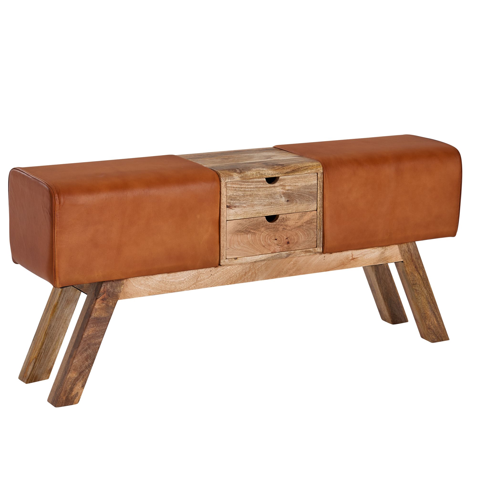 Design panca turnbock marrone con cassetti 120x56x30 cm