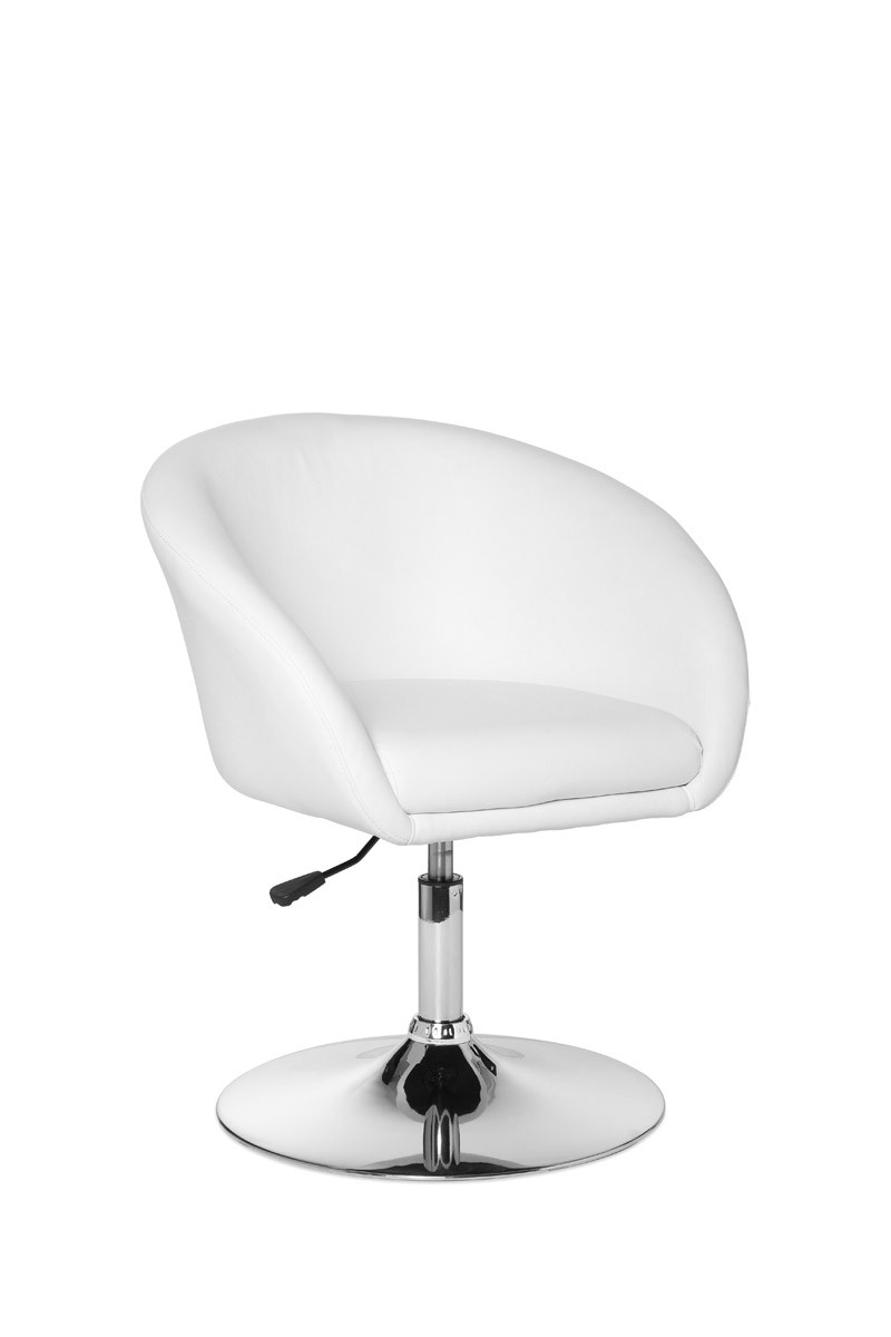 Poltrona Relax in Similpelle Bianca | Altezza Regolabile 72-84 cm | Poltrona Girevole Moderna