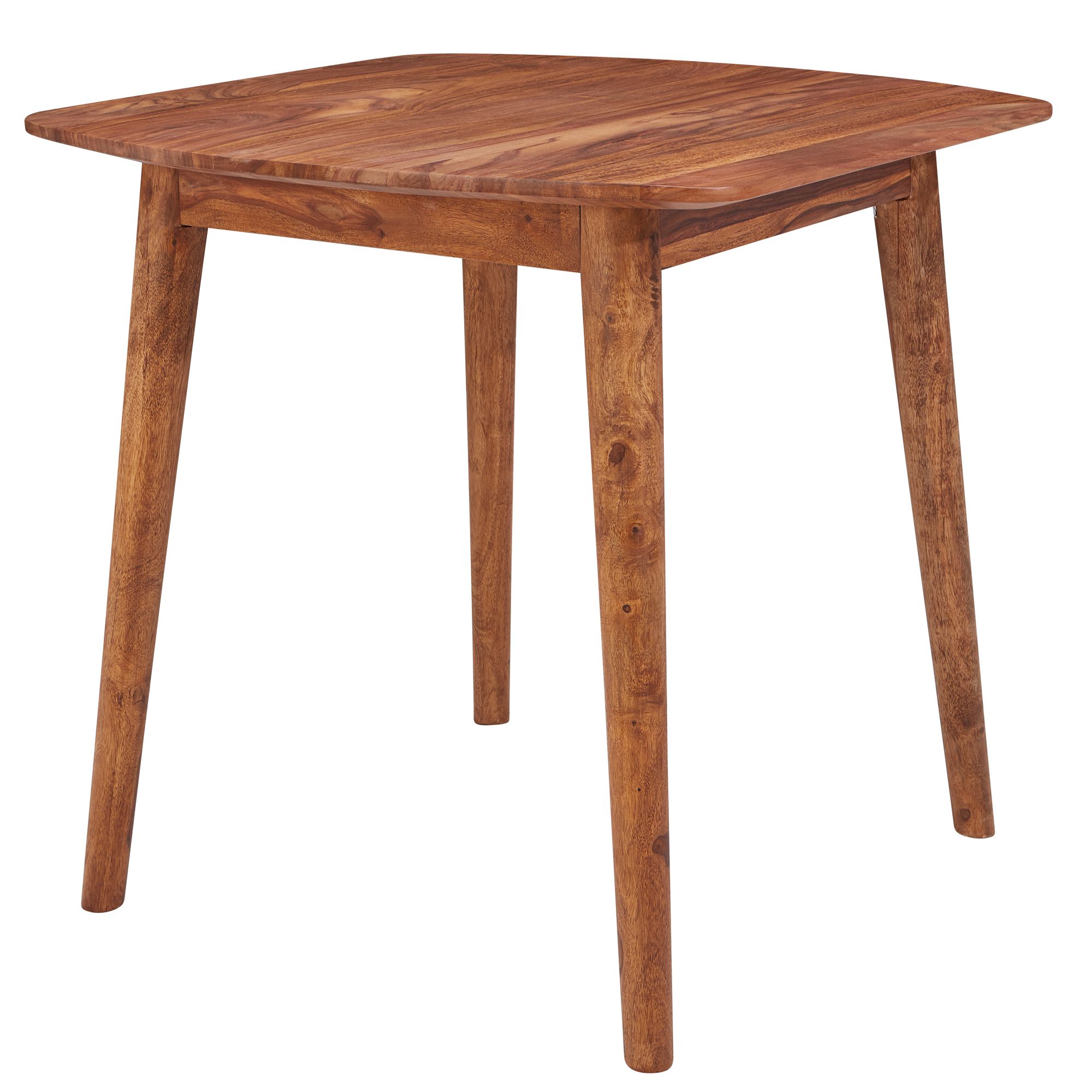 Tavolo da pranzo in Sheesham massiccio marrone | 80x78x80 cm | Stile rustico moderno