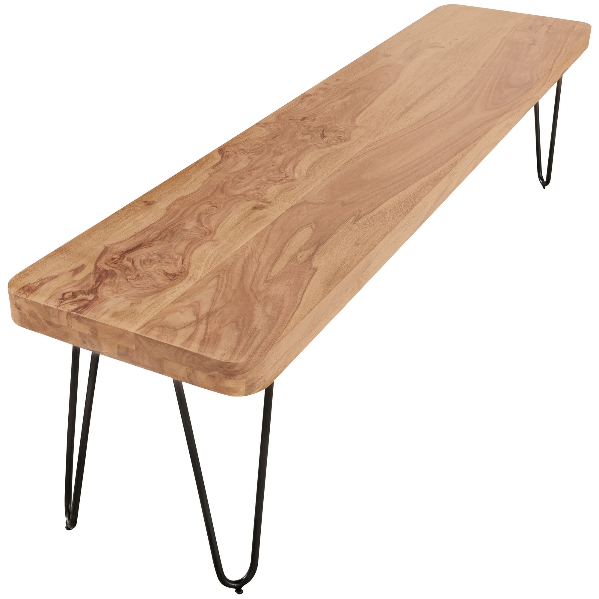 Panca da pranzo BAGLI legno massello Acacia | Colore naturale | 160 x 45 x 40 cm