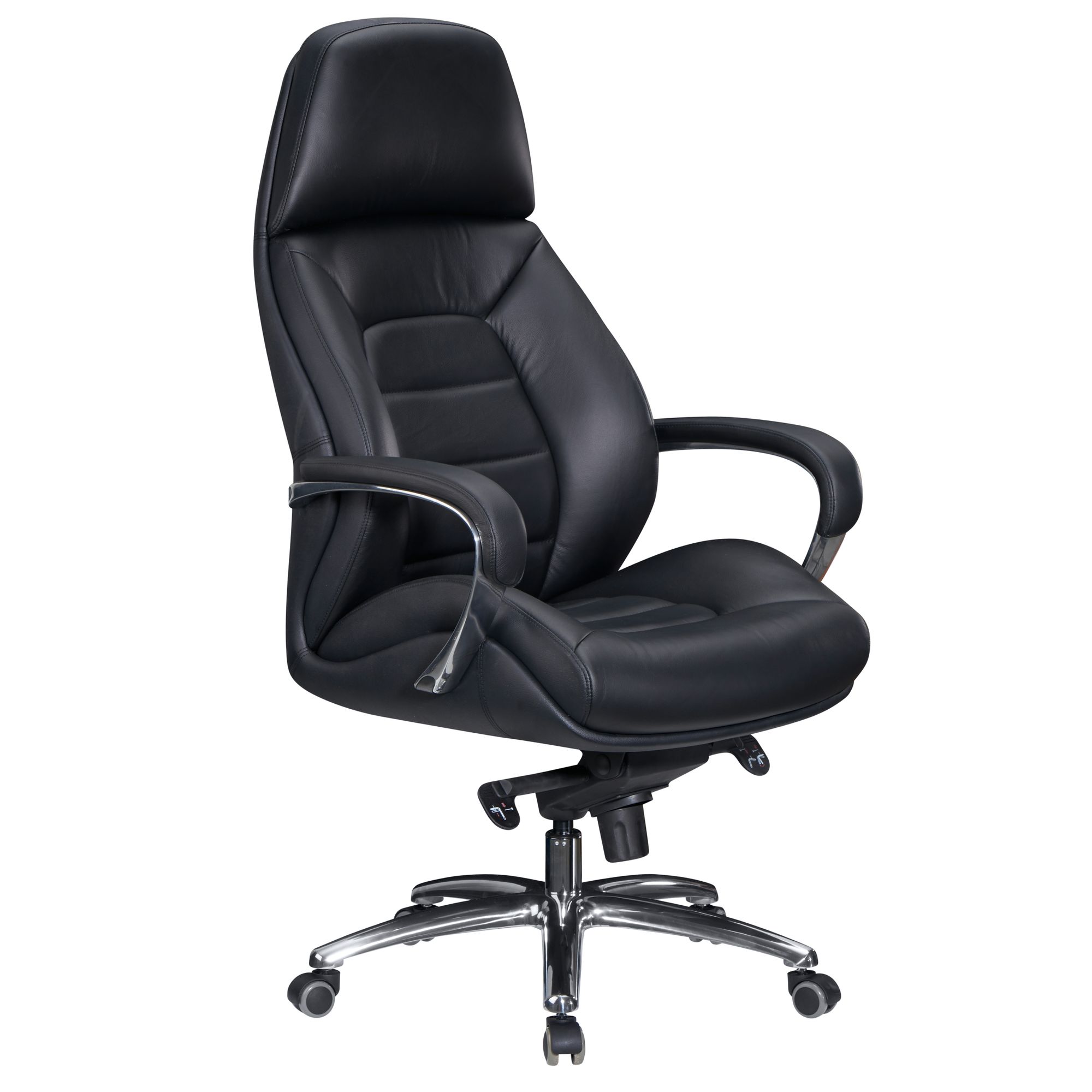Poltrona da ufficio design XXL pelle nera | 67x67x127-136,5 cm | Portata max 120 kg