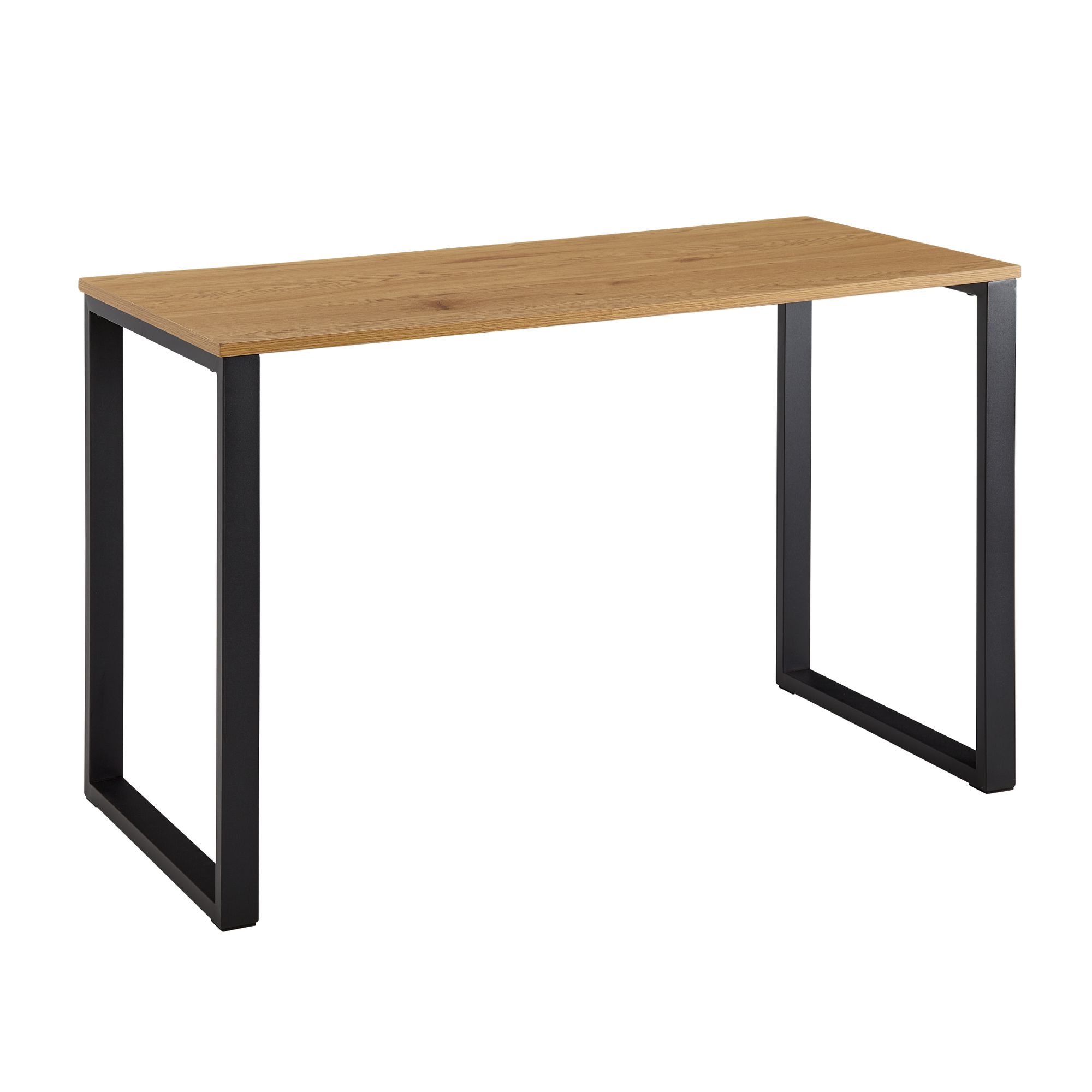 Scrivania decor rovere / nero | 120x60x76 cm | Piano MDF e gambe in metallo