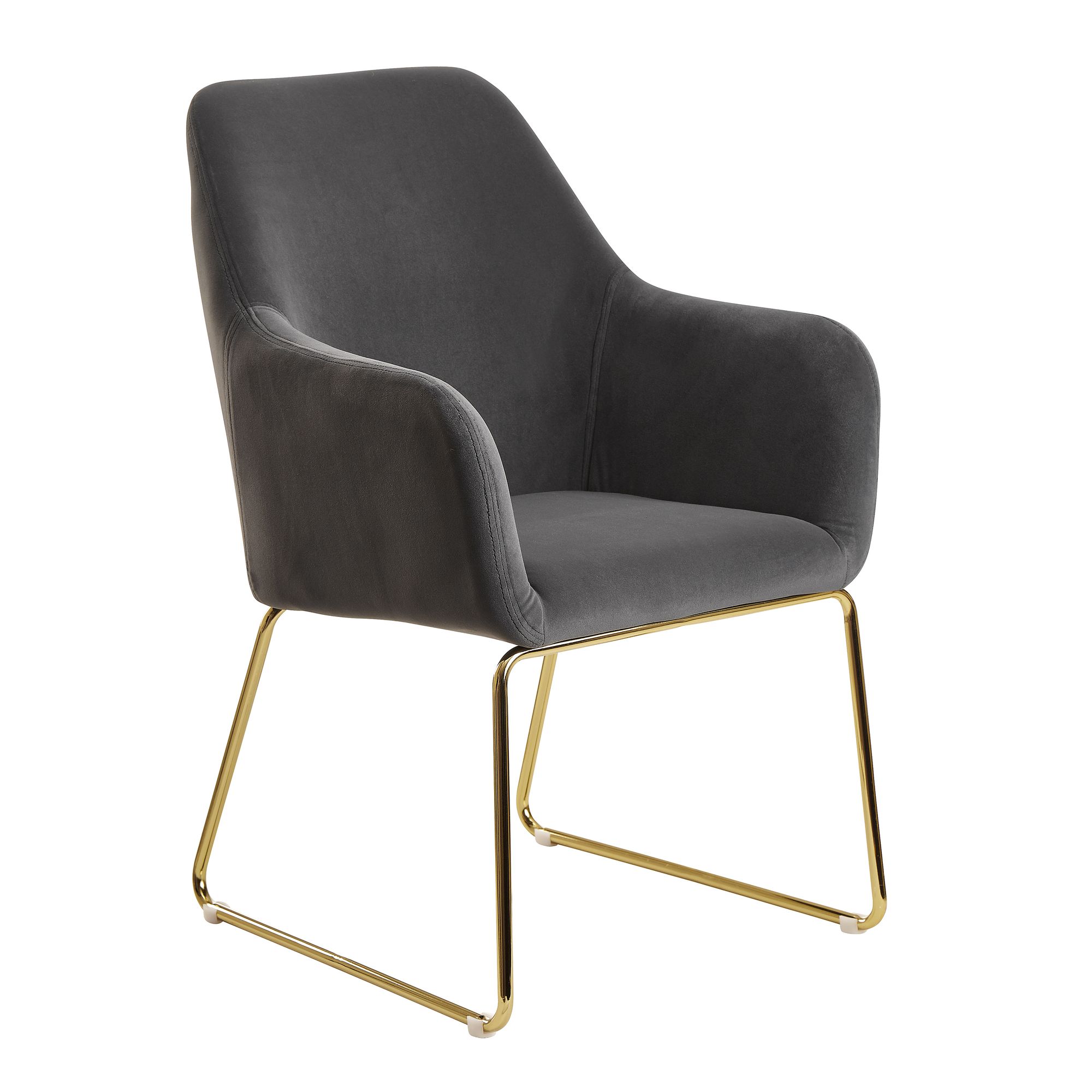 Dining  da  velluto grigio scuro  con gambe dorate