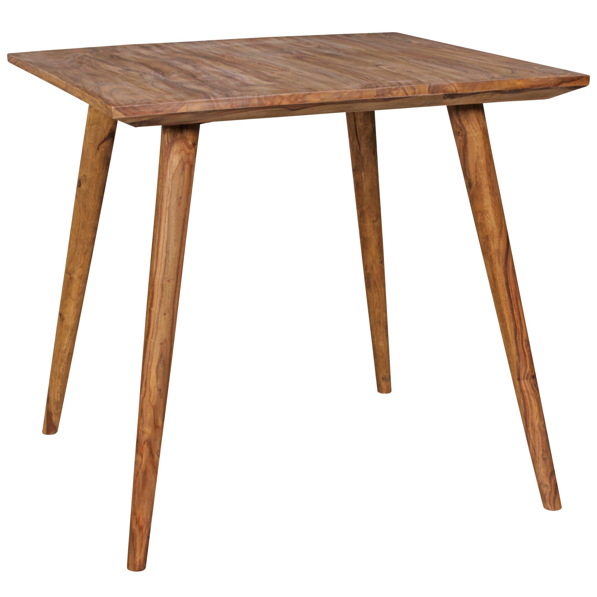 Tavolo da pranzo REPA in legno massello Sheesham rustico marrone 80 x 80 x 76 cm | Design country
