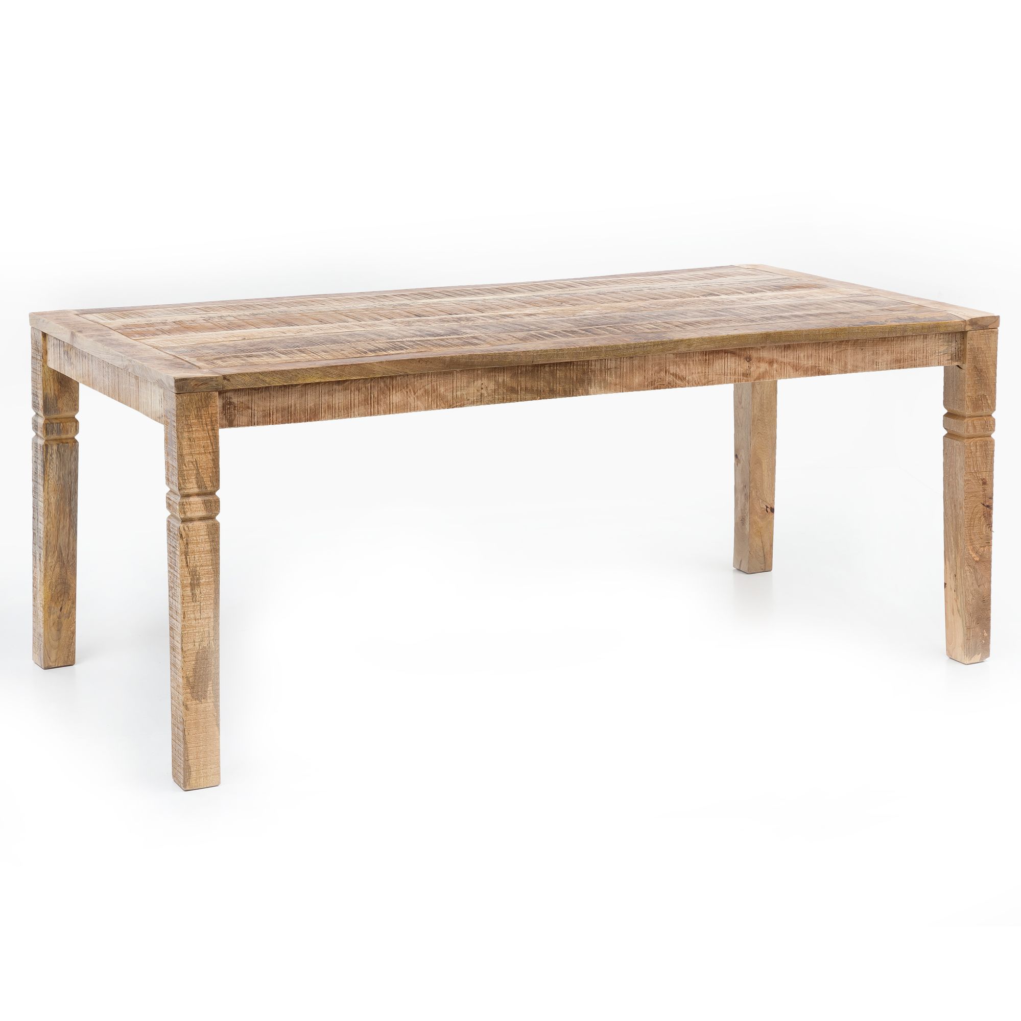Tavolo da pranzo in legno massello di mango marrone 120 x 76 x 70 cm | Stile country | Dimensioni rettangolari