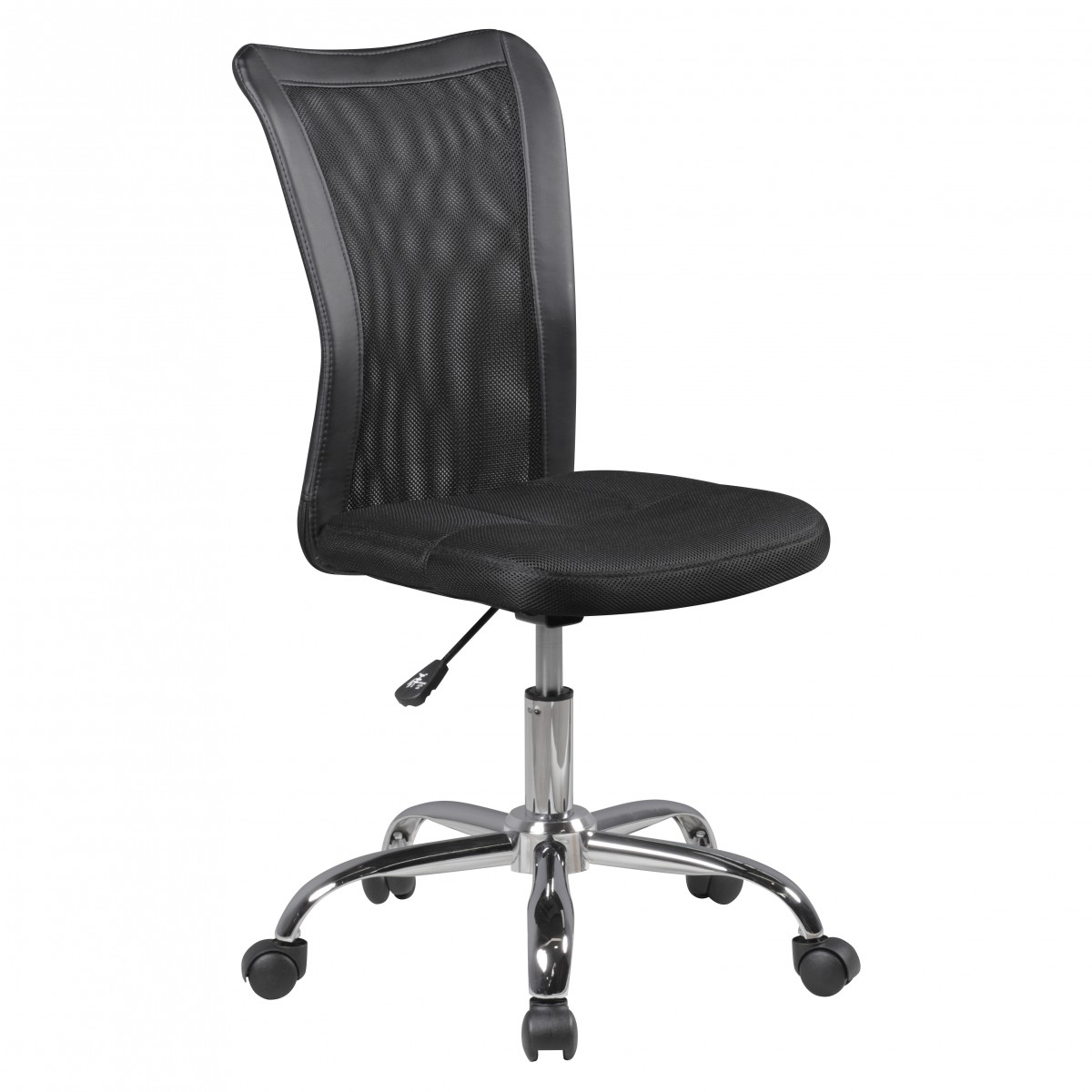 Sedia da scrivania per bambini SALERNO Nero | Altezza regolabile 44-54 cm | Struttura argento | Adatta 6-15 anni