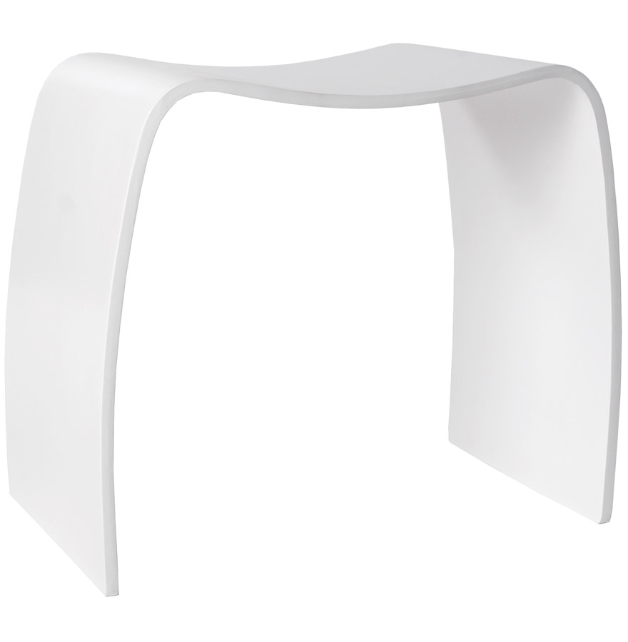 Sgabello basso d'appoggio 'MOJO' in legno bianco