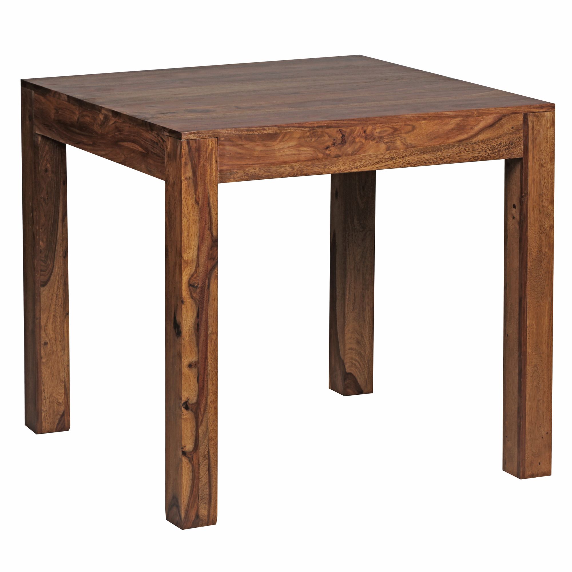 Tavolo da pranzo MUMBAI Legno massello Sheesham Marrone scuro 80 x 80 cm Quadrato | 4 gambe