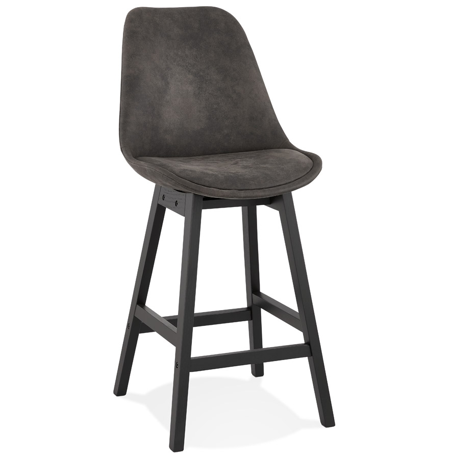 Alterego Sgabello da bar ASPEN MINI Colore telaio Nero Seduta Grigio Scuro