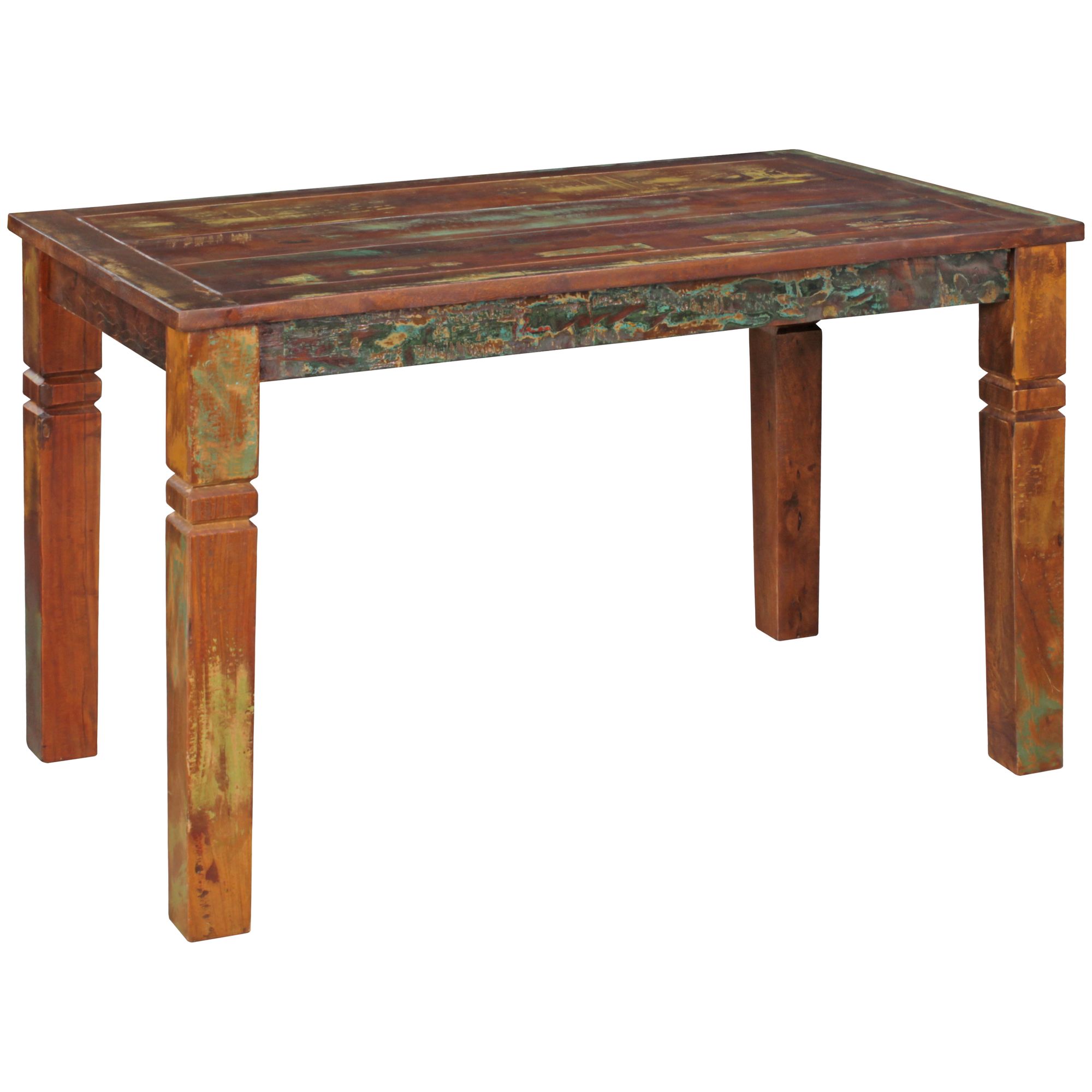 Tavolo da pranzo Kalkutta in legno massiccio riciclato | Marrone con accenti morbidi | 120 x 70 x 76 cm