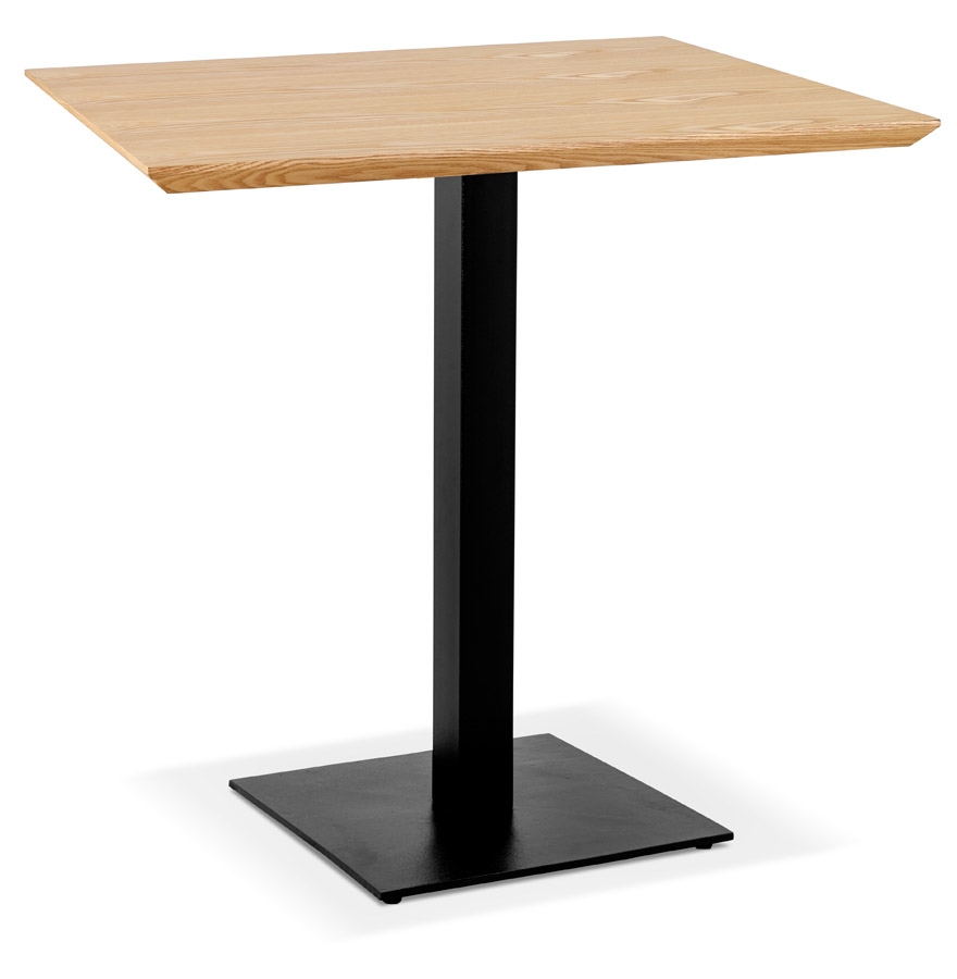 Piccola tavola quadrata REGIS | Legno finitura naturale & ferro battuto nero | 70x70x75,5 cm