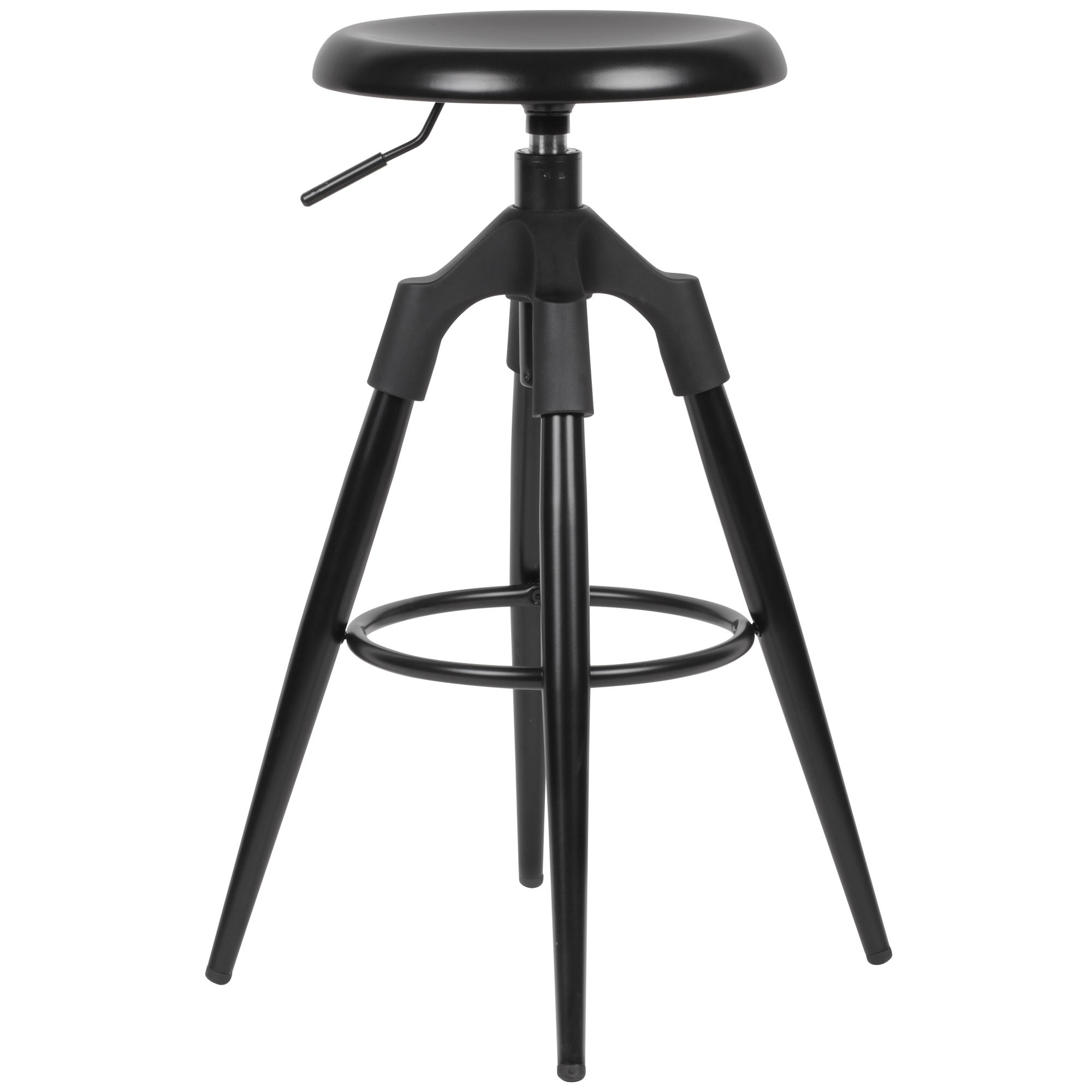 Sgabello da bar in metallo nero | Altezza seduta 72-80 cm | Portata max 100 kg