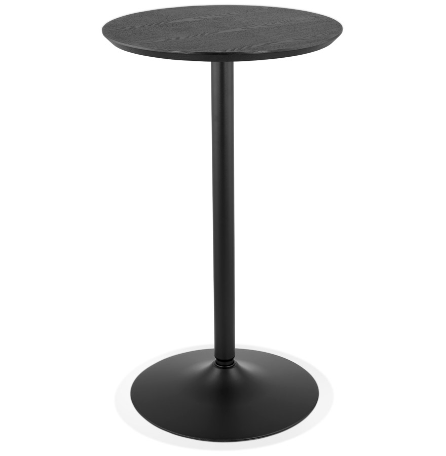 Tavolo alto rotondo TAMAGO legno e metallo nero | Nero | 60x60x103,5 cm
