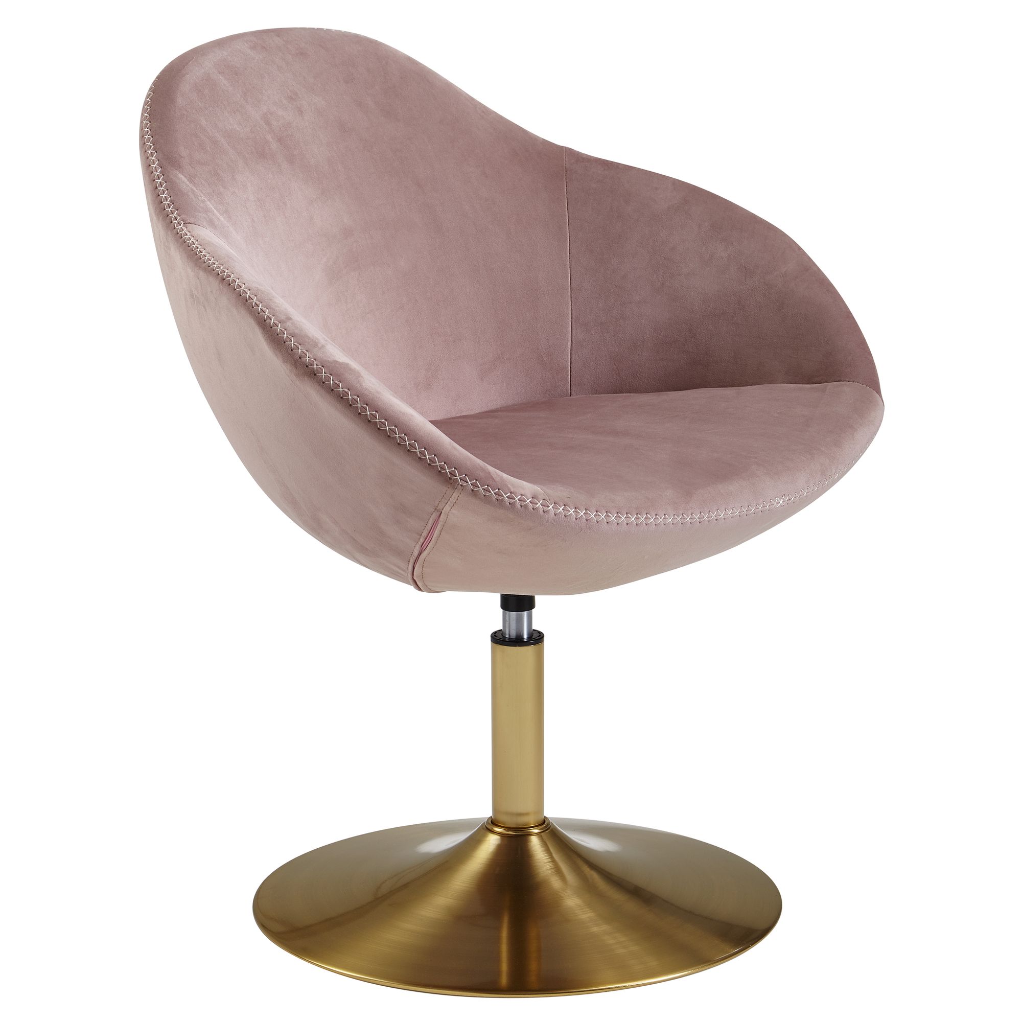 Sedia sarin velluto / oro 70x79x70 cm sedia design girevole rosa