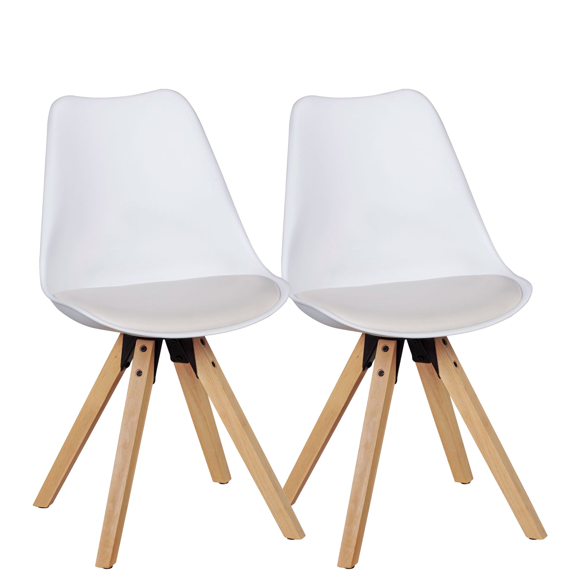 2x Sedia da pranzo retrò LIMA bianca | Similpelle | 49x87x52 cm