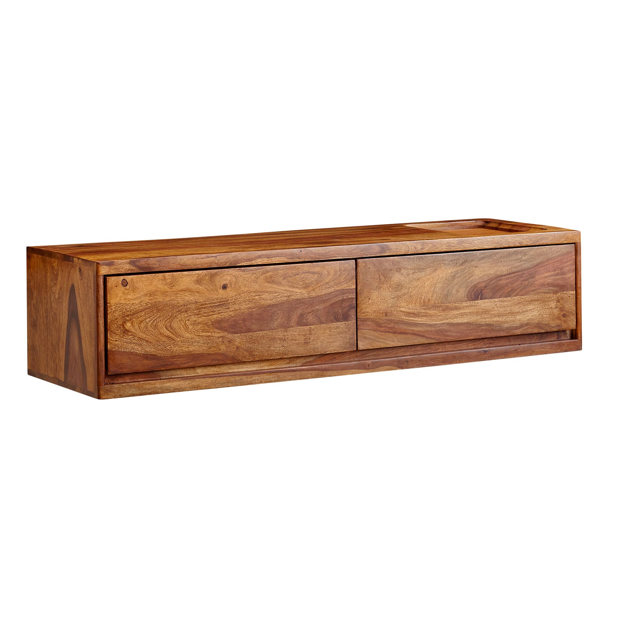Lowboard Sospeso Sheesham Legno Massello Mobile TV | Marrone | 108x25x34 cm