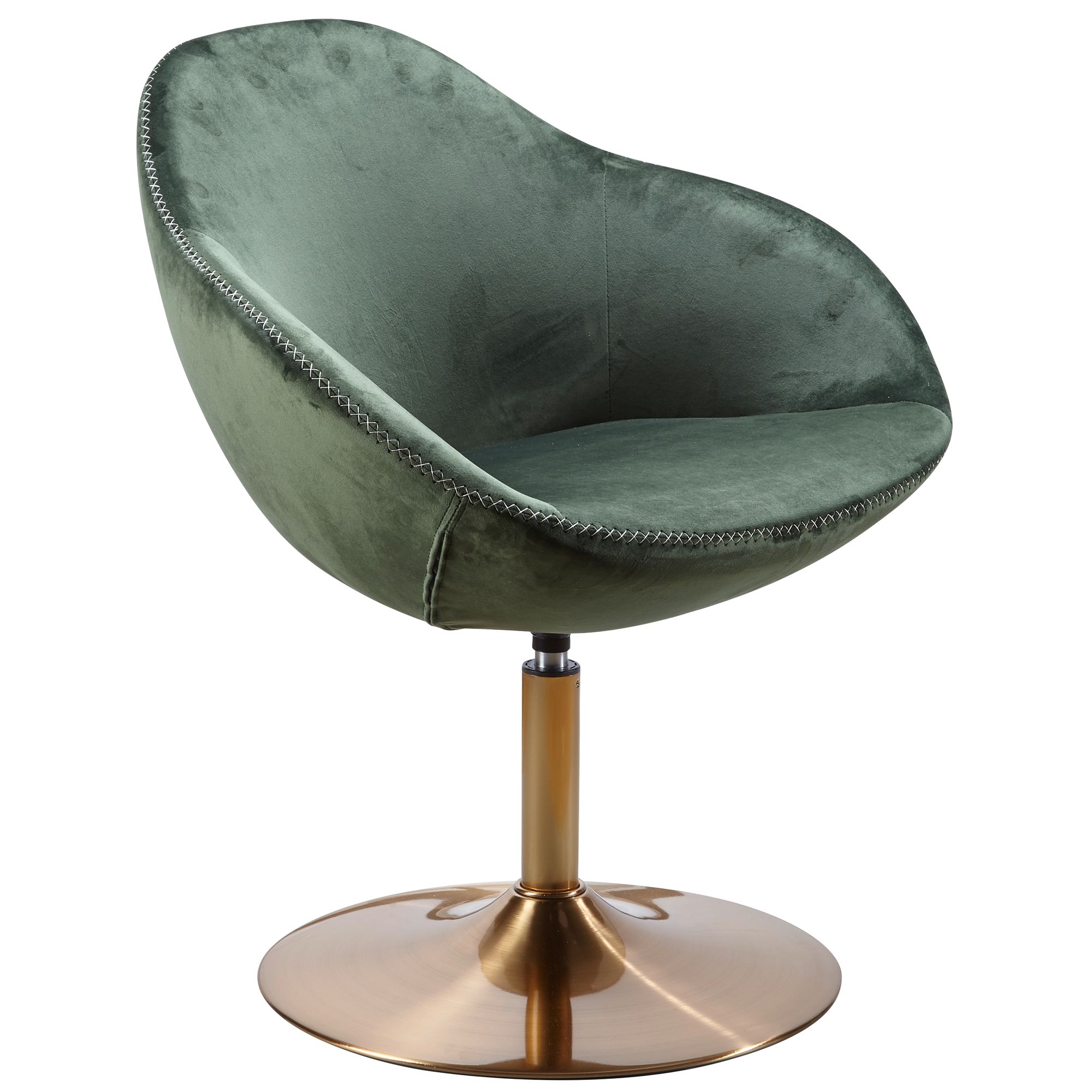 Poltrona lounge SIRAN Velluto Verde / Oro | 70x79x70 cm | Design girevole