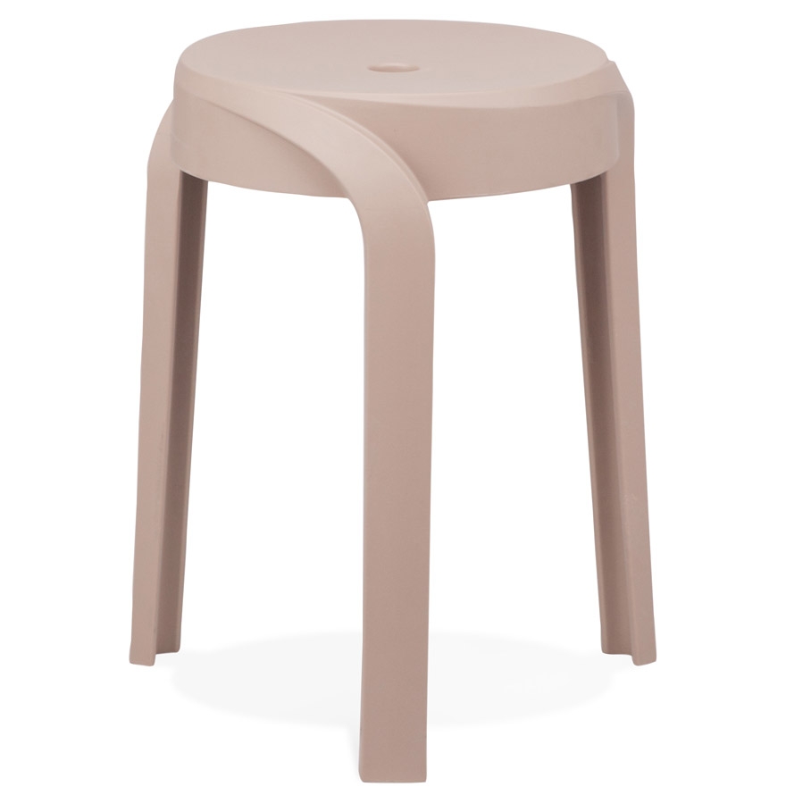 Sgabello basso impilabile 'Pompa' in materiale plastico beige