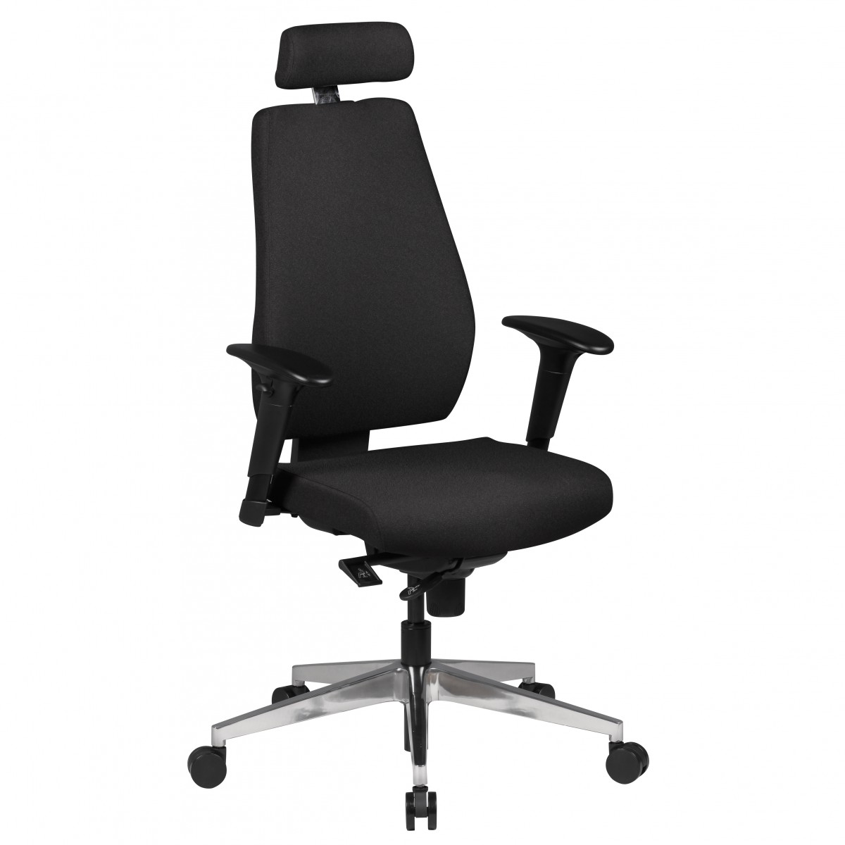 Sedia da ufficio in tessuto nero | Altezza 111 - 141 cm | Larghezza 60 cm