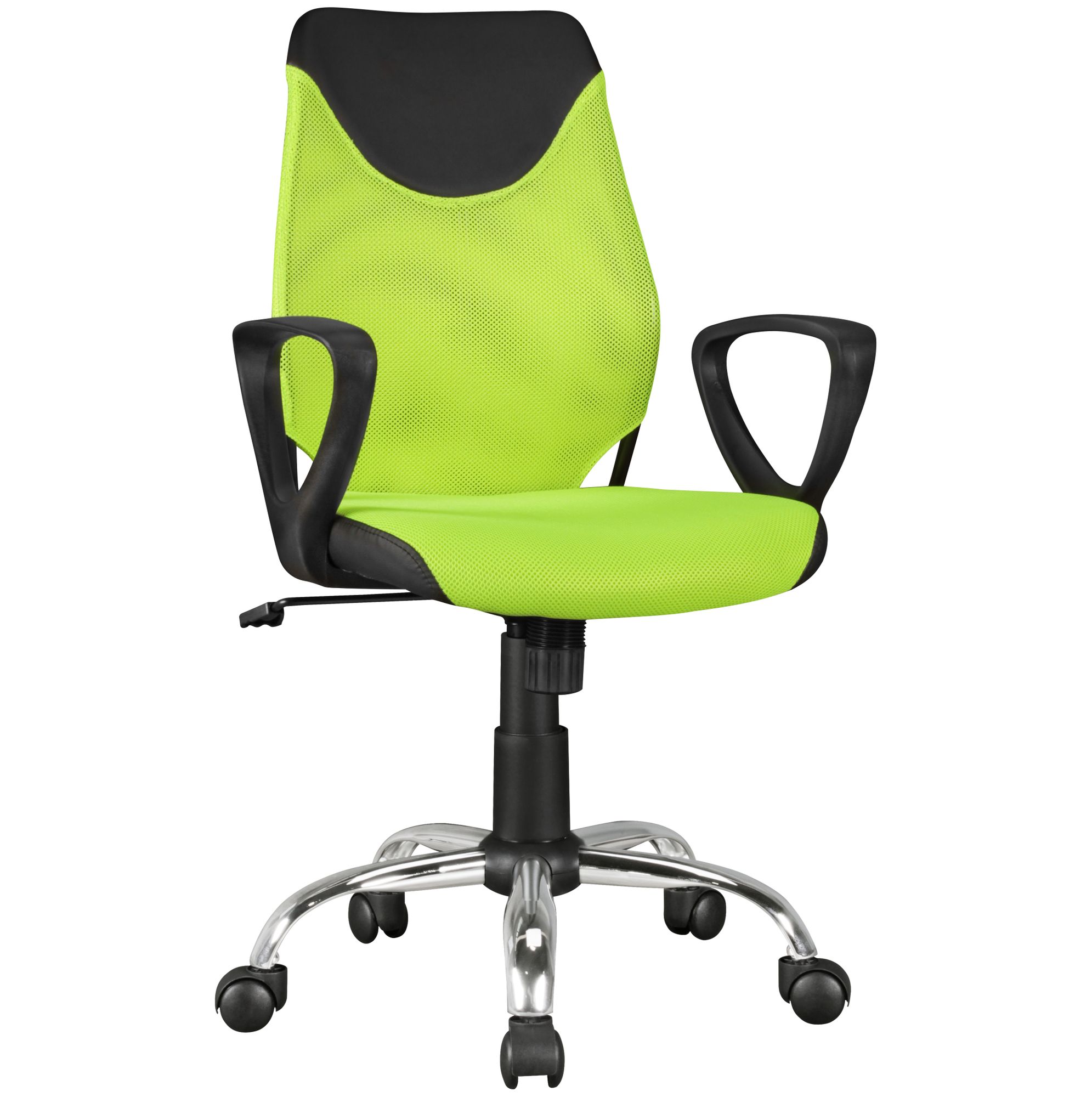 Sedia da scrivania per bambini TERNI | Colore Lime/Nero | Dimensioni H 94-105 cm, altezza seduta 44-55 cm